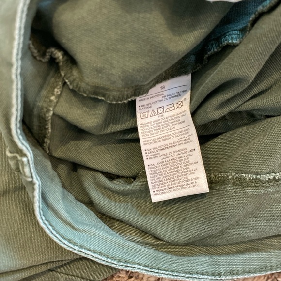 Old Navy Wide Leg Pants Green Womens Size 18 Cropped Heavyweight High Rise - Picture 5 of 5